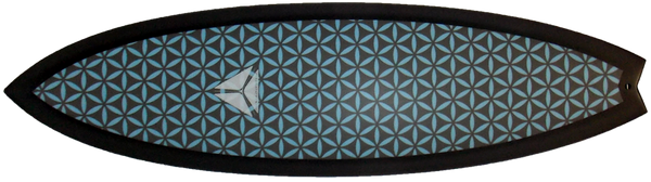 Light Blue Black Inverted Flower Of Life